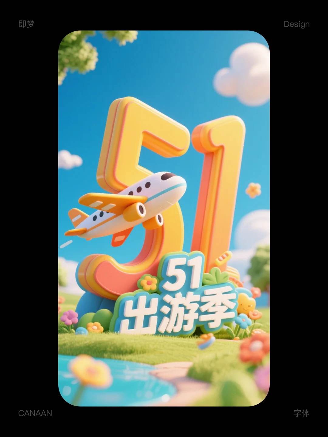 五一海报卡通风格海报，零基础分分钟搞定