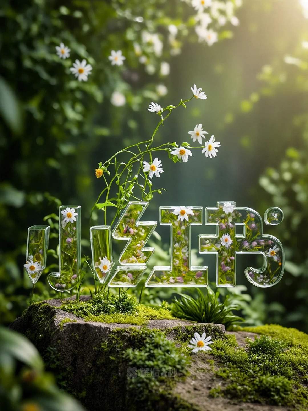刷到玻璃做的字！AI画图也太会了叭！