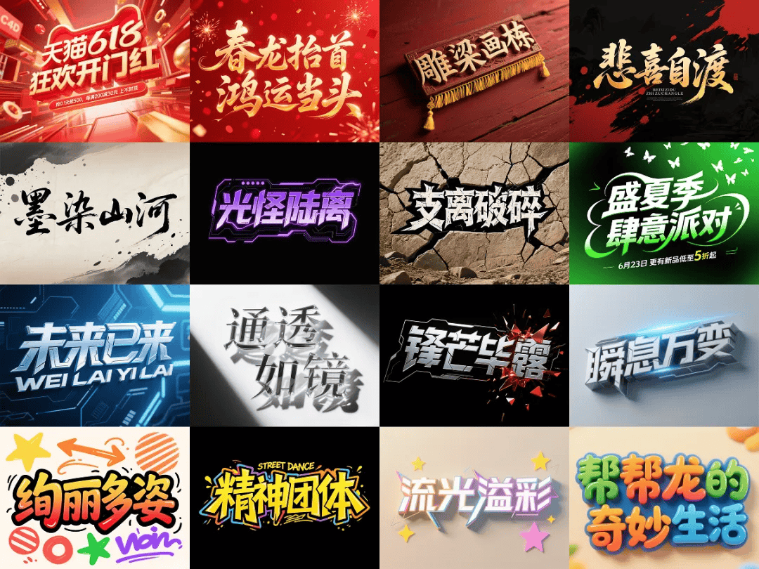 万字拆解丨奶奶看了都会的AI中文字体生成技巧(100+提示词案例)