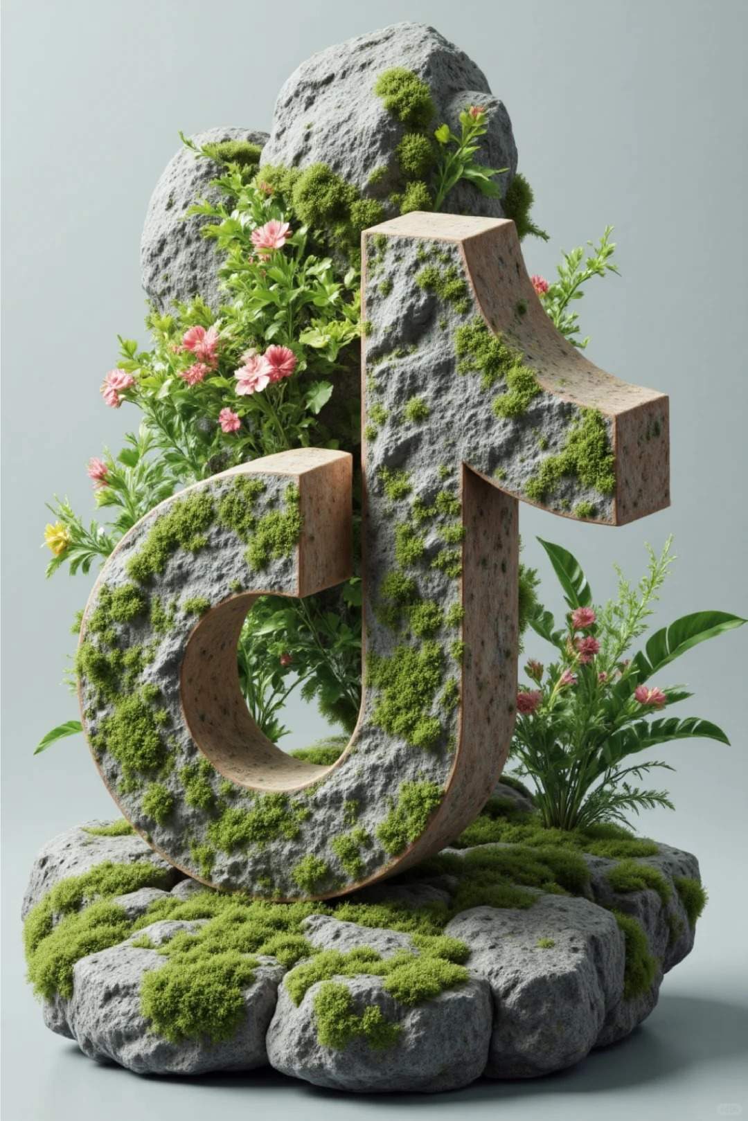 FLUX模型工作流之-岩石青苔材质（提示词）