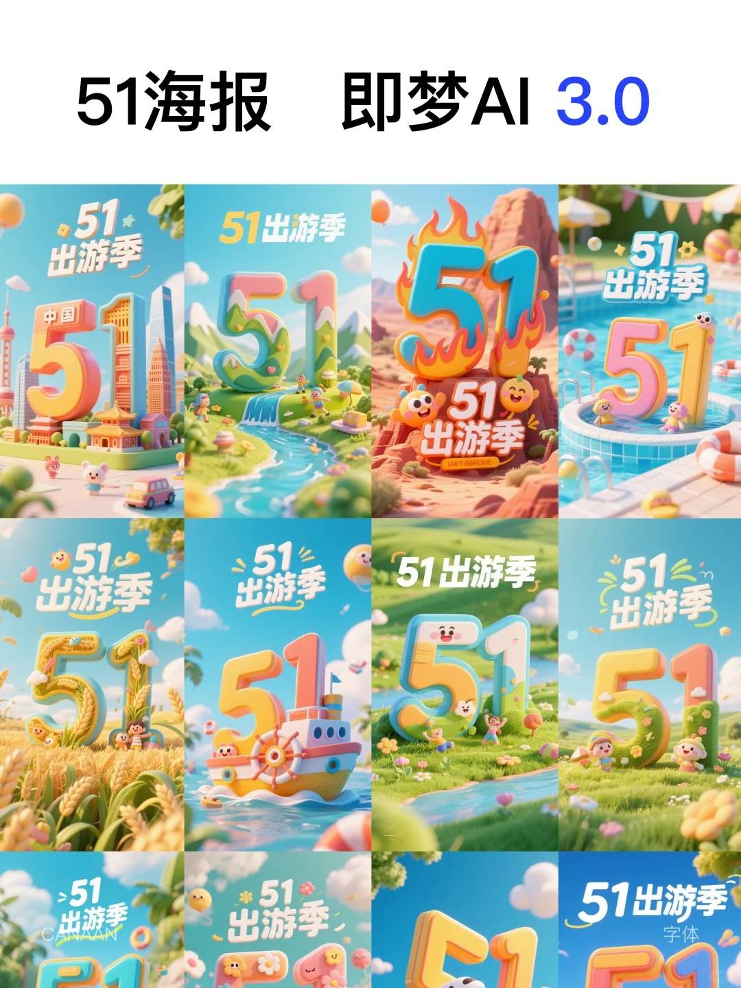 五一海报卡通风格海报，零基础分分钟搞定