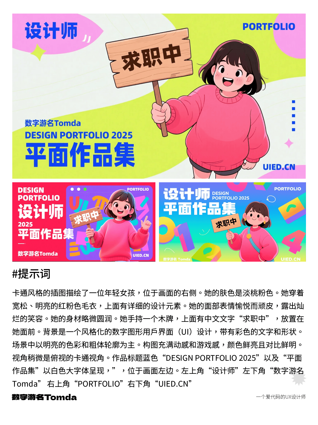 解放双手! AI生成作品集封面(附提示词)