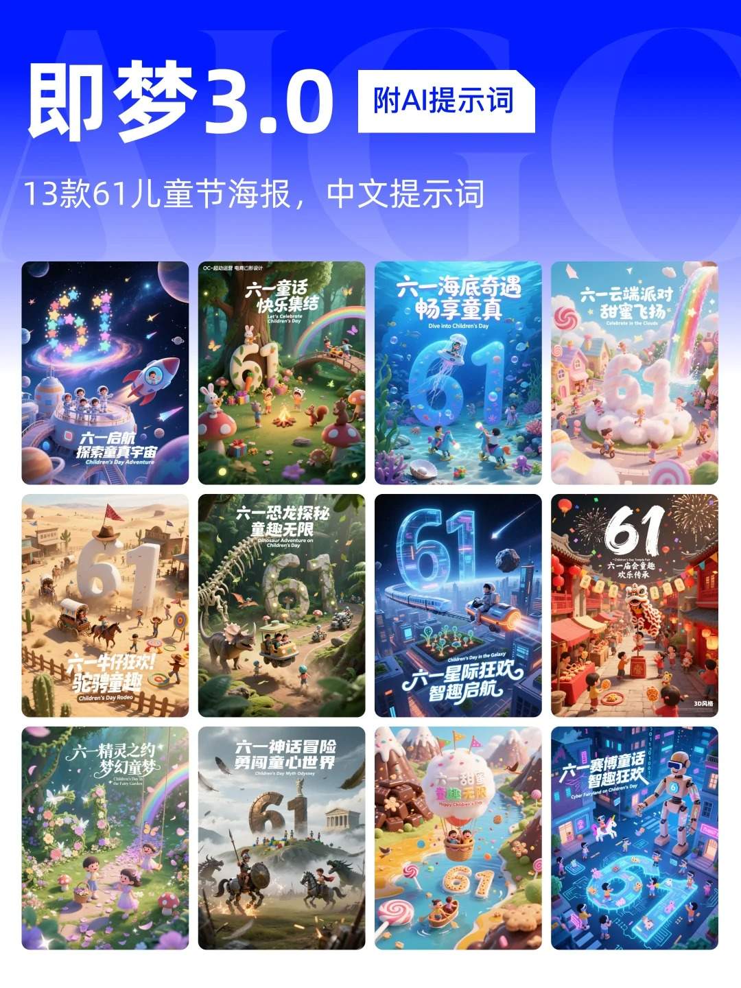 13款61海报设计（附提示词），即梦AI直出