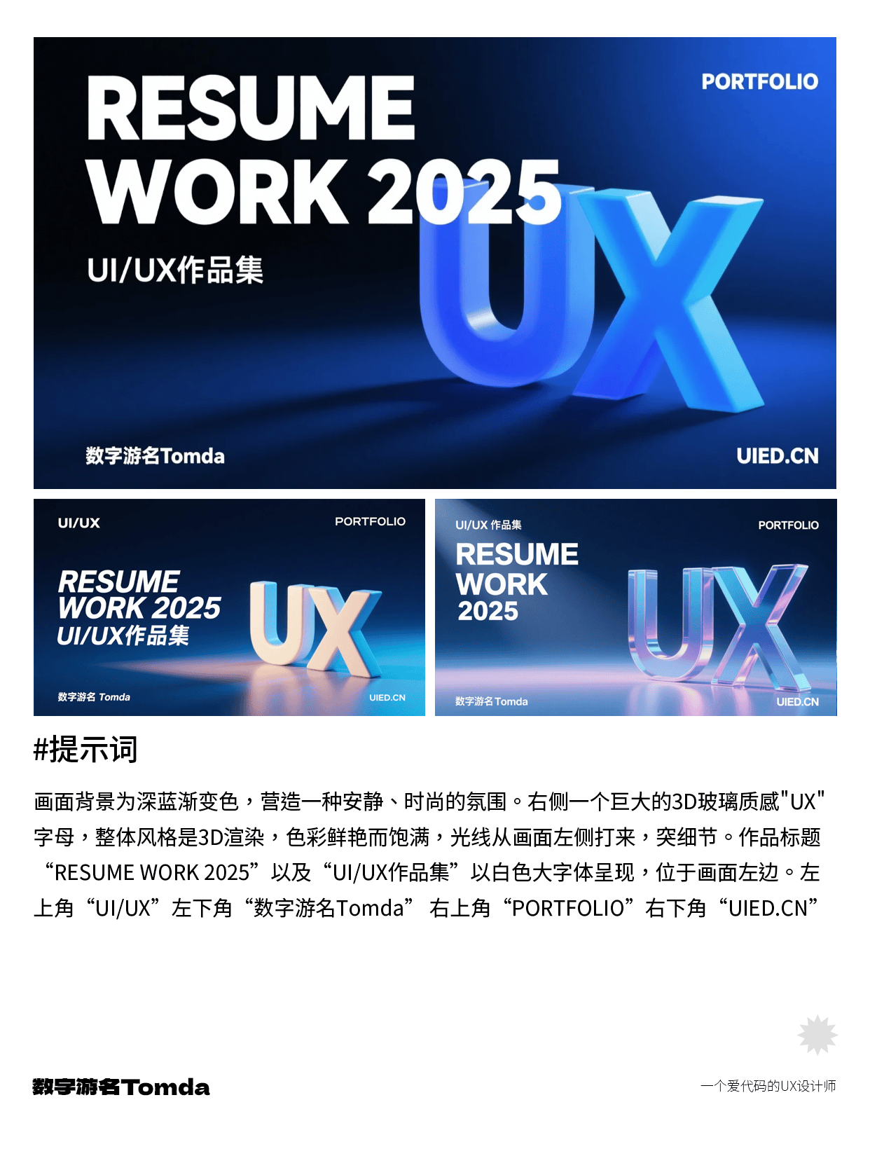 解放双手! AI生成作品集封面(附提示词)