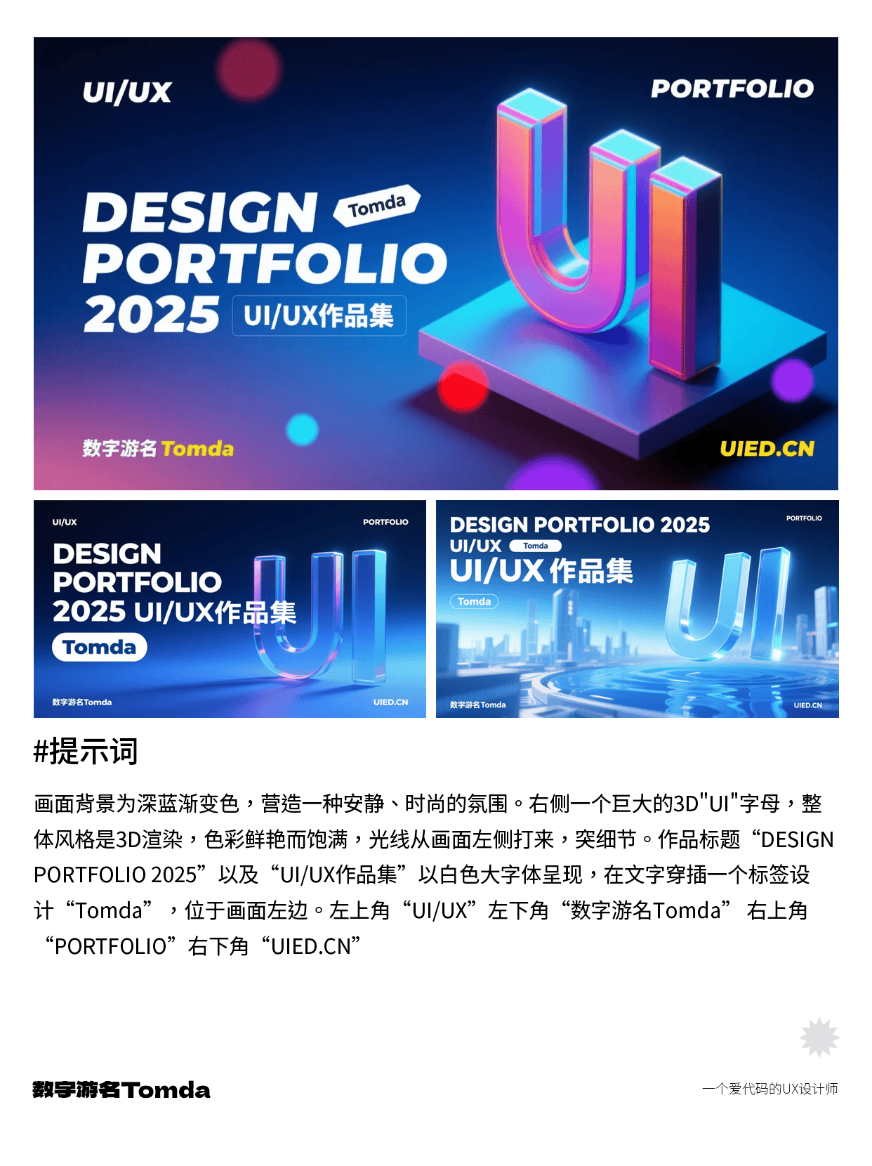 解放双手! AI生成作品集封面(附提示词)