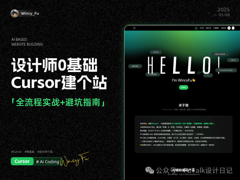 AI建站实录｜代码小白用Cursor从0建个站，全流程+避坑指南
