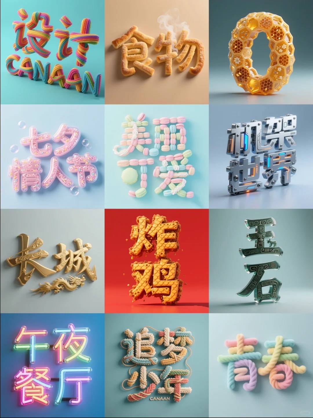 13款字体咒语｜AI生成字体｜AI字体教程