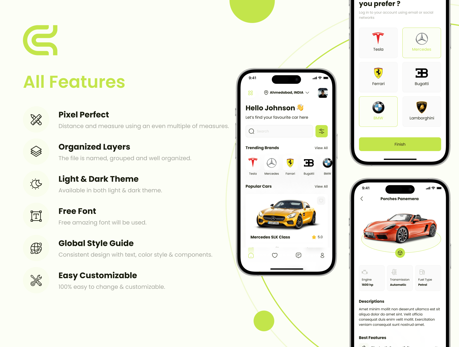 租车应用app figma素材下载