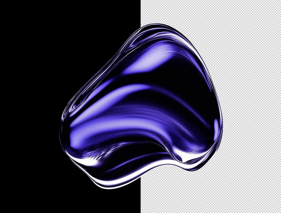 Aura炫彩液态渐变！4000x4000透明背景未来风素材