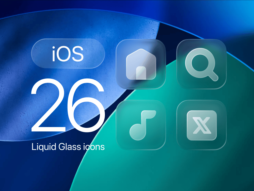 iOS 26 液态玻璃风格图标figma素材下载