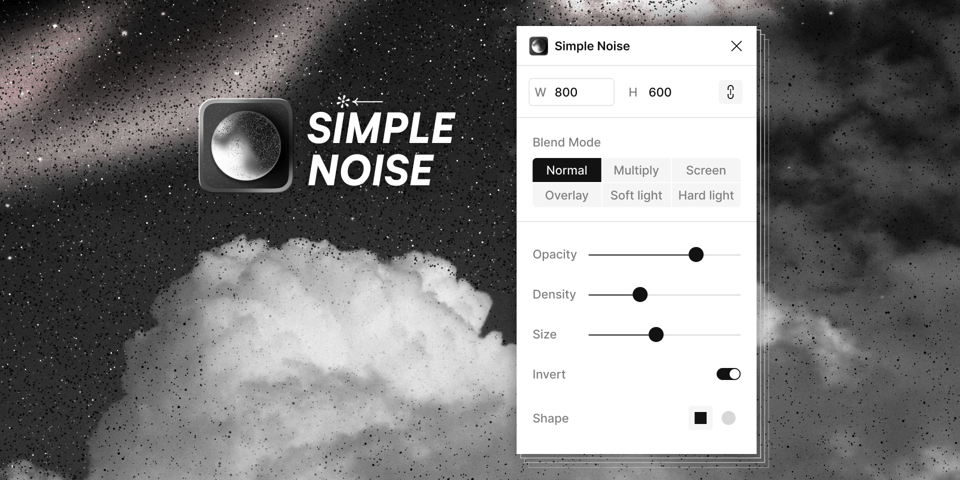 Simple Noise为您的设计增添动感质感的免费Figma插件！