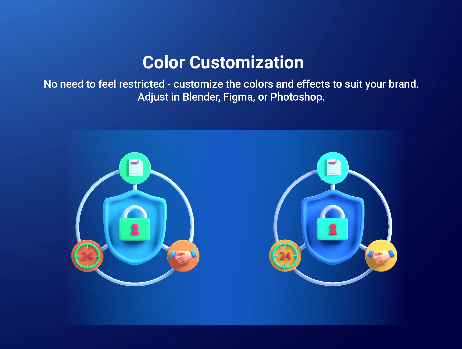 Blender网络安全3D图标集大全下载