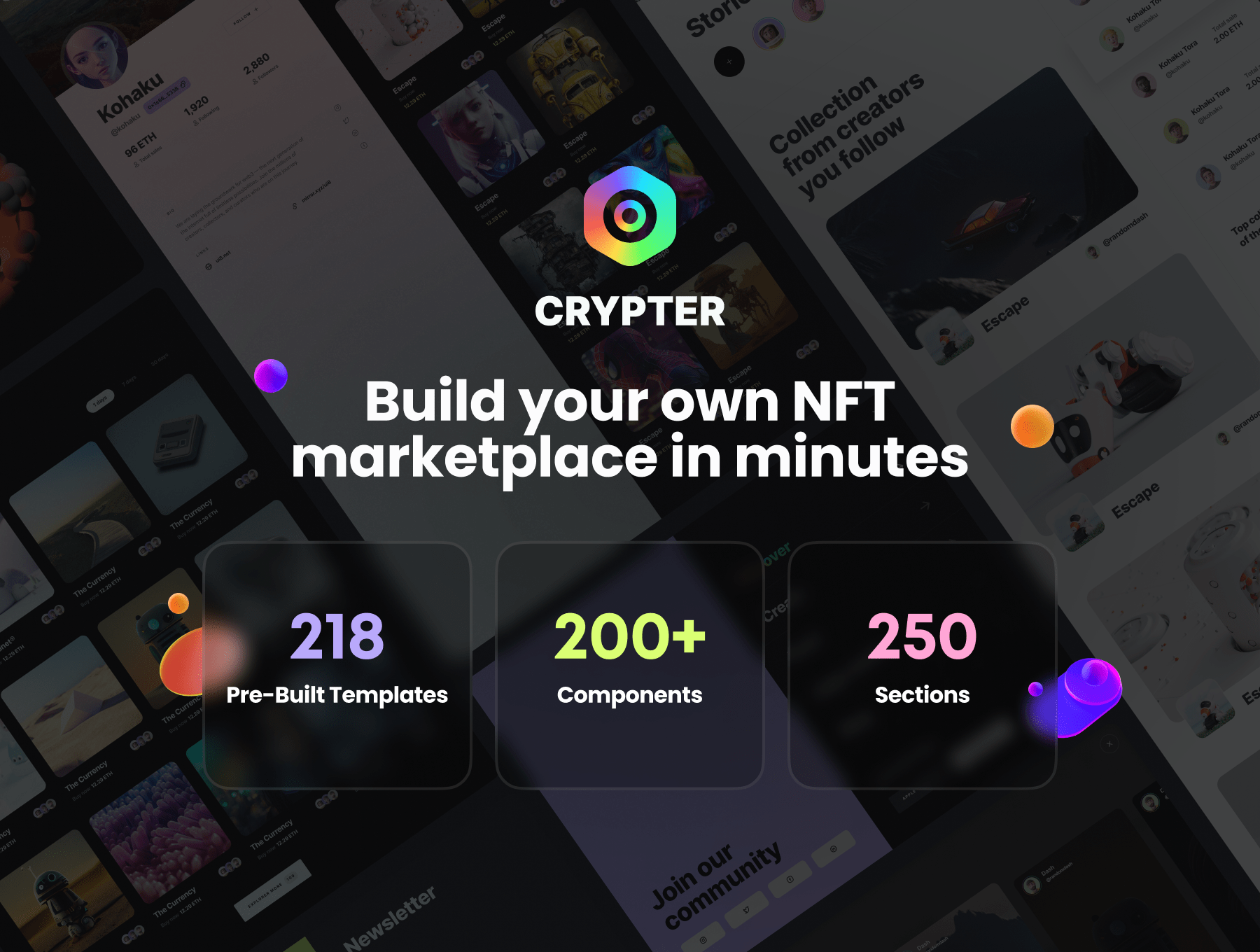 现代干净且美观的NFT 形象网站