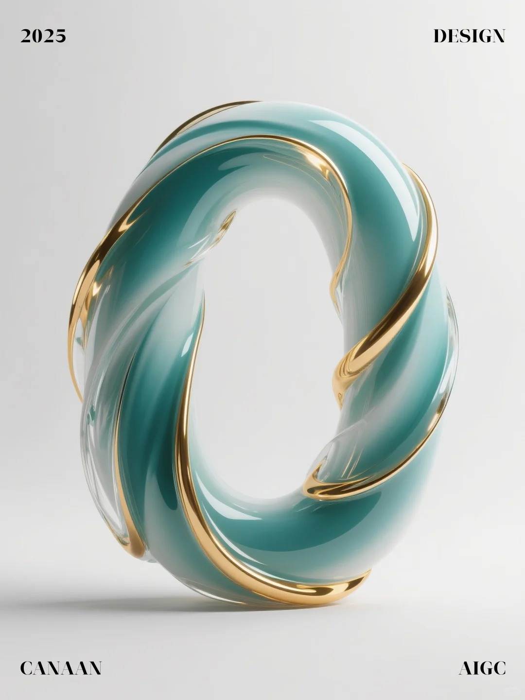 3D立体靛绿瓷字体设计