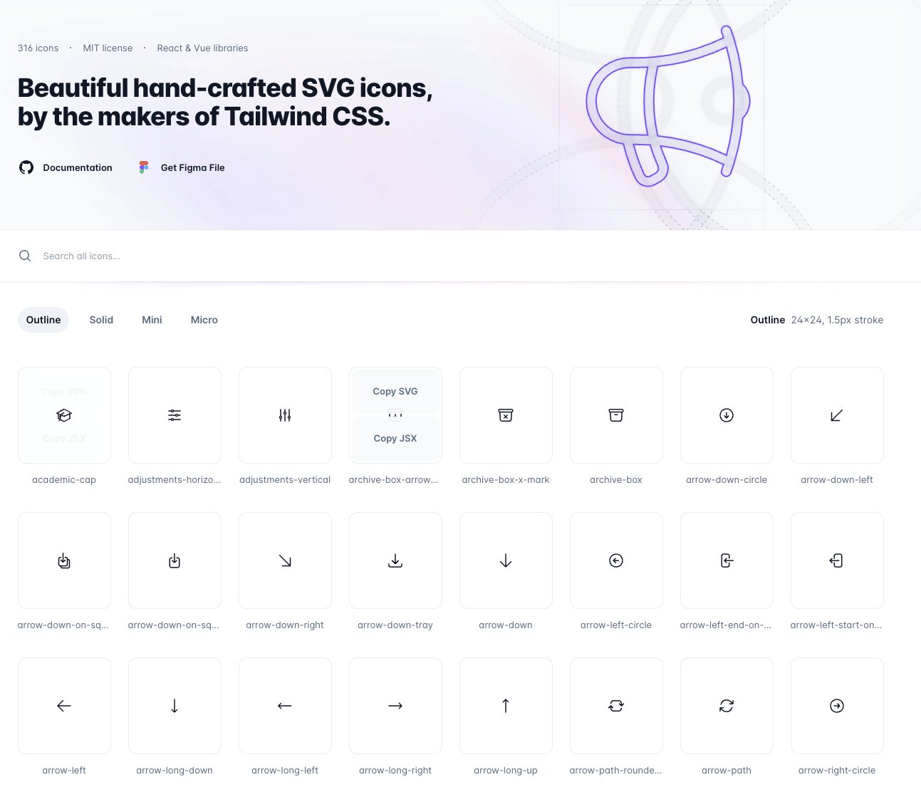 高品质开源免费UI图标合集，完美适配Tailwind CSS