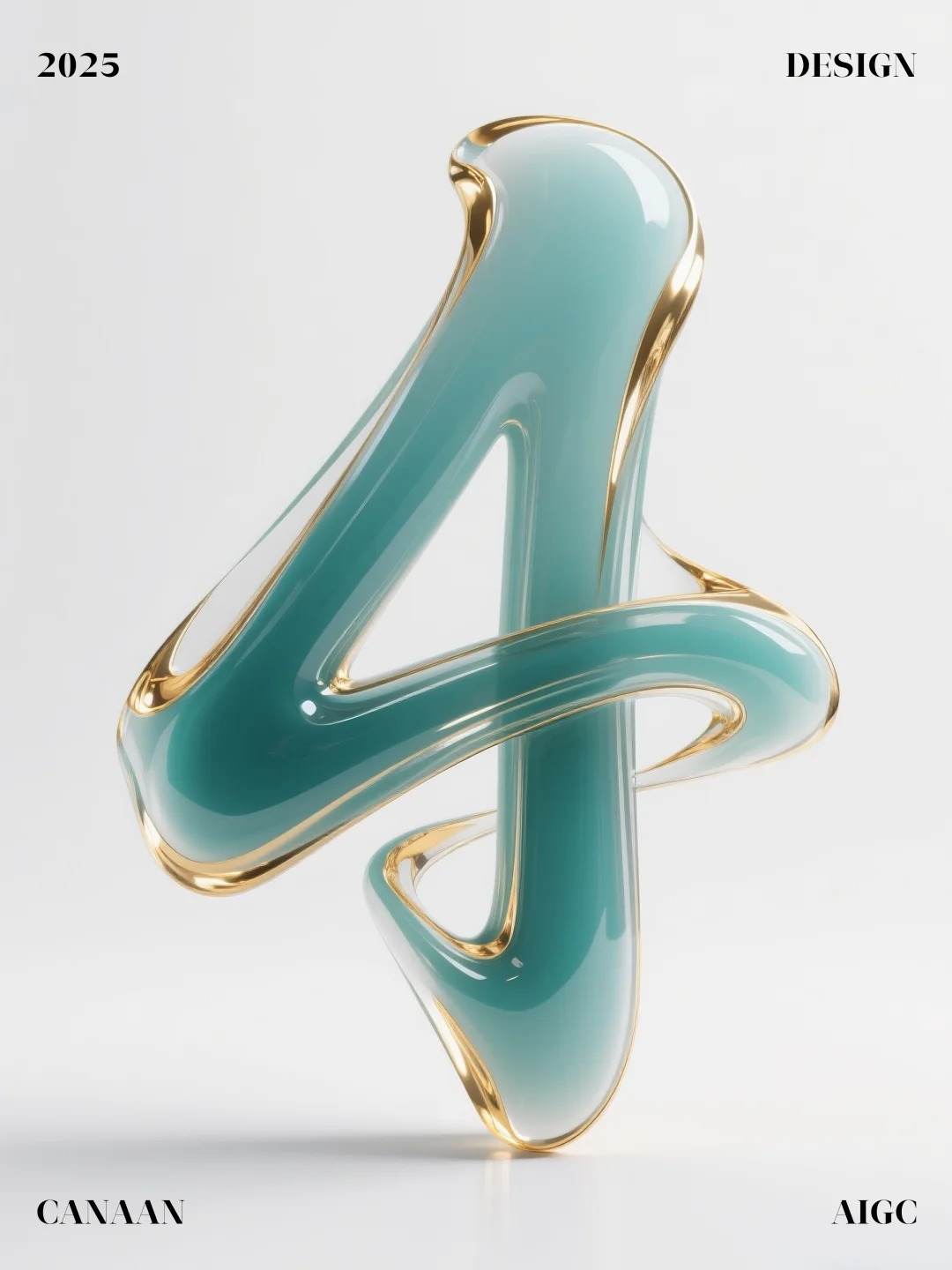 3D立体靛绿瓷字体设计