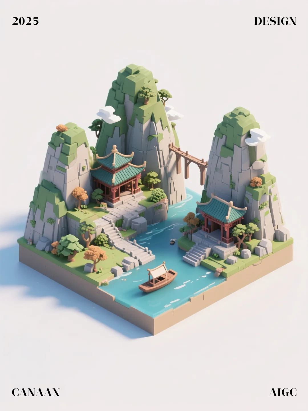 3d城市景点风景游戏模型