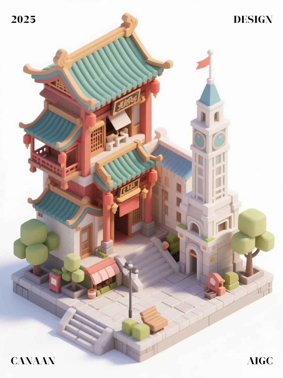 3d城市景点风景游戏模型