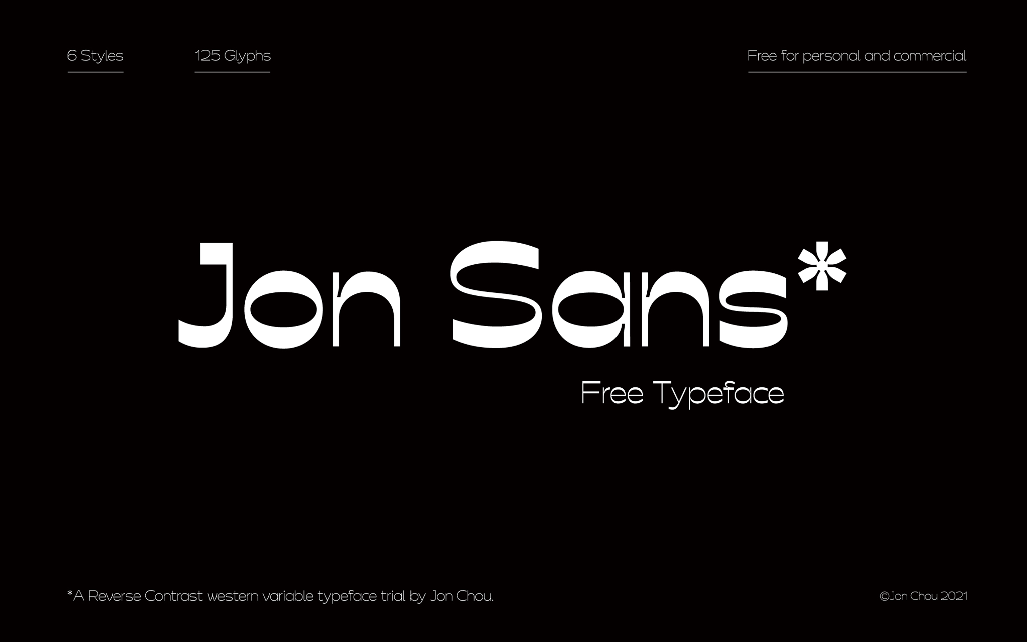 Jon Sans Trial 免费商用可变英文（西文）字体下载