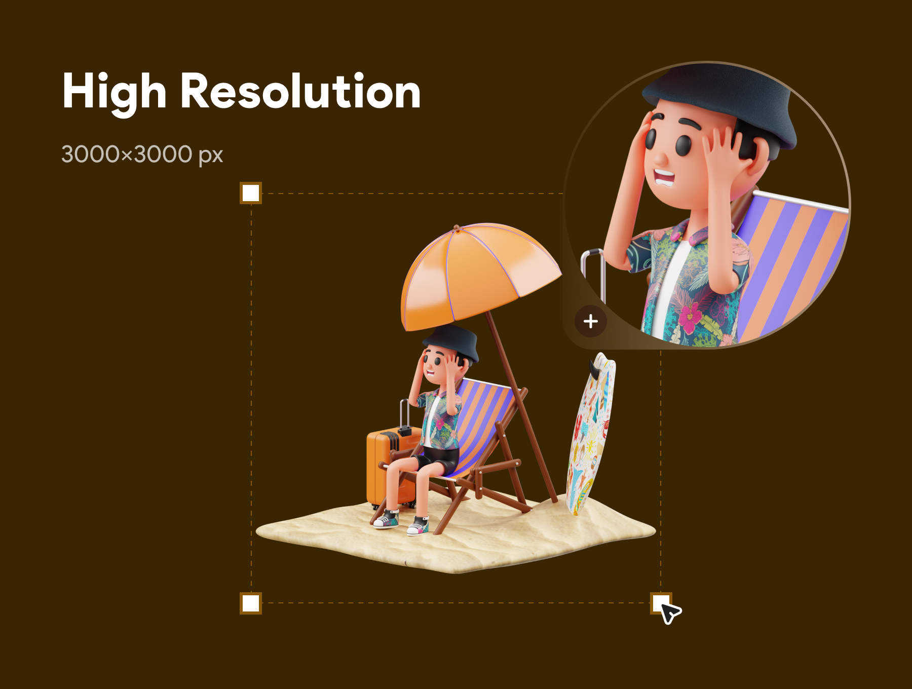 假期海滩Blender三维3d素材下载