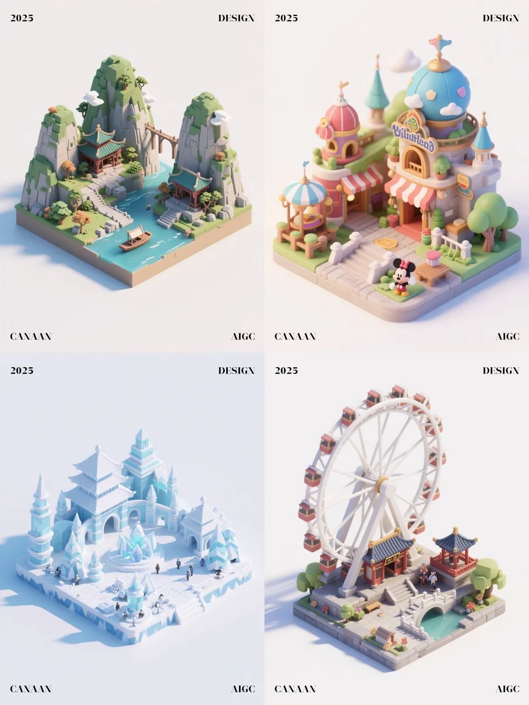 3d城市景点风景游戏模型