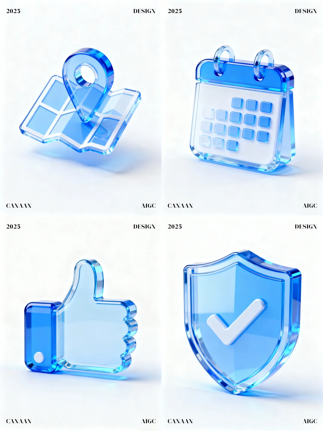 3D蓝色立体风格图标