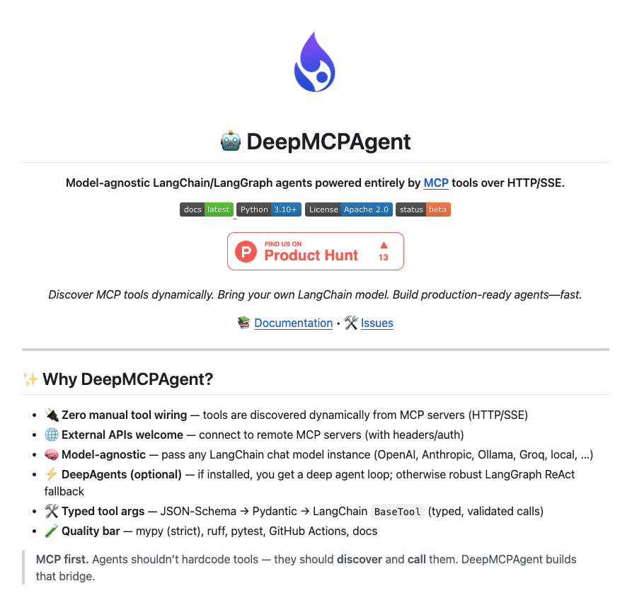 DeepMCPAgent 开源框架：MCP+LangChain 一键搭建生产级 AI 代理，效率提升 10 倍?