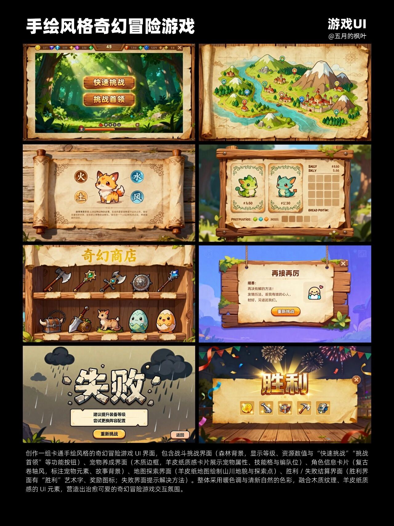 4k画质｜即梦 Agent 模式生成9 种风格游戏 UI