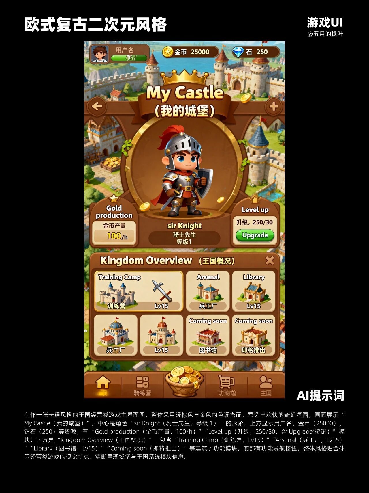 ai生成复古二次元游戏UI✨