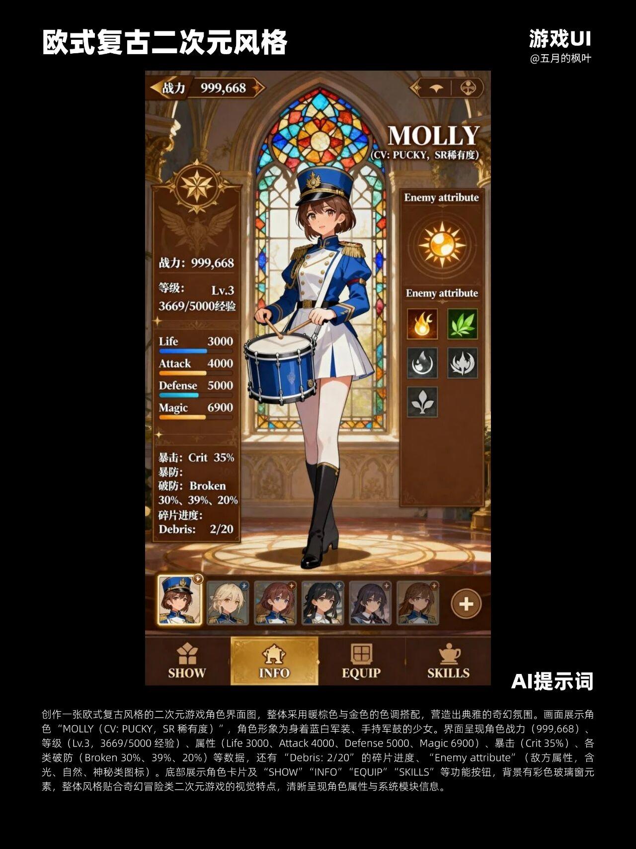 ai生成复古二次元游戏UI✨