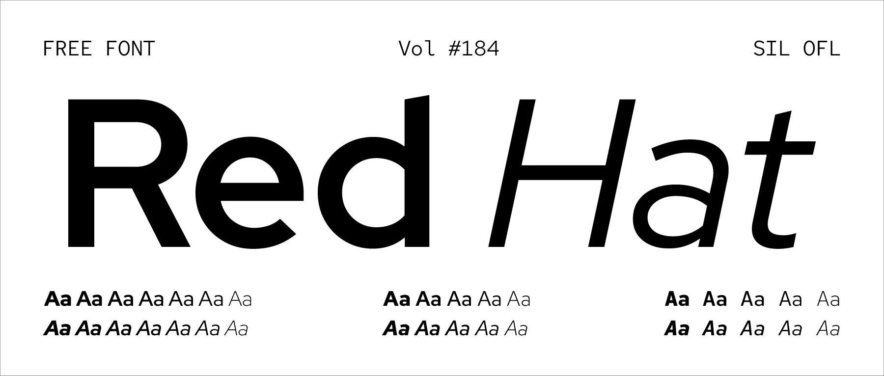免费商用无压力！184-Red Hat 字体，设计创作好选择