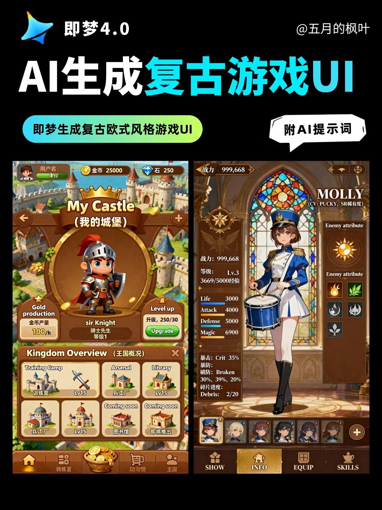 ai生成复古二次元游戏UI✨