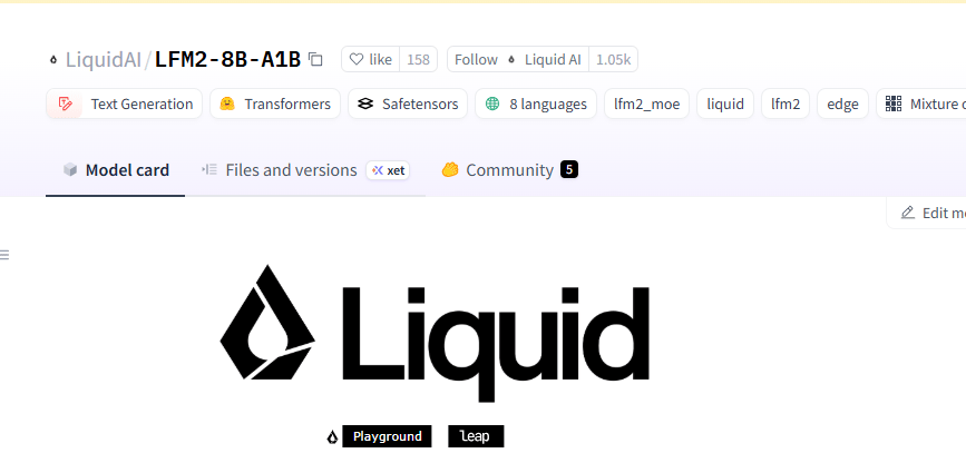 Liquid AI发布LFM2-8B-A1B模型：8B参数激活1.5B，手机上跑出4B级AI速度
