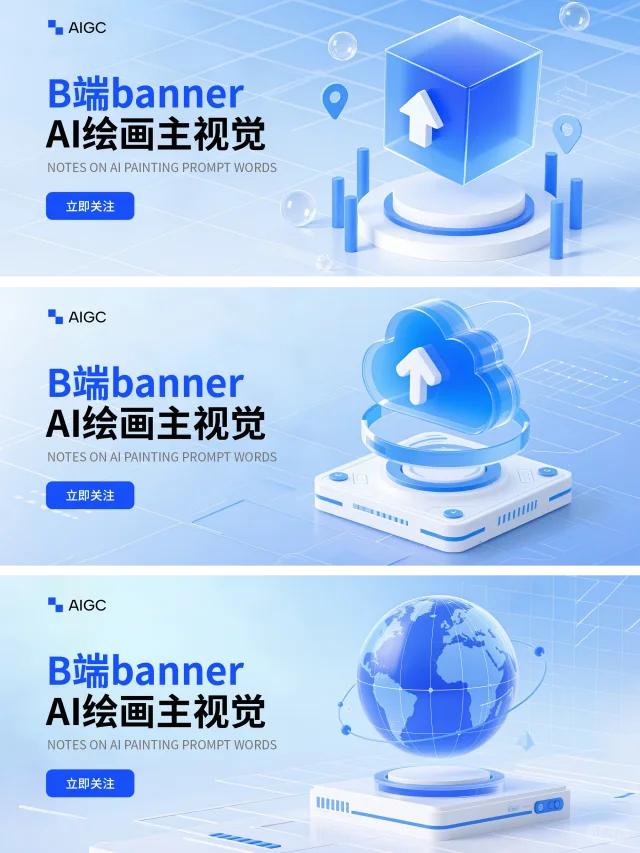 Ai绘画无需垫图｜B端banner【附提示词】