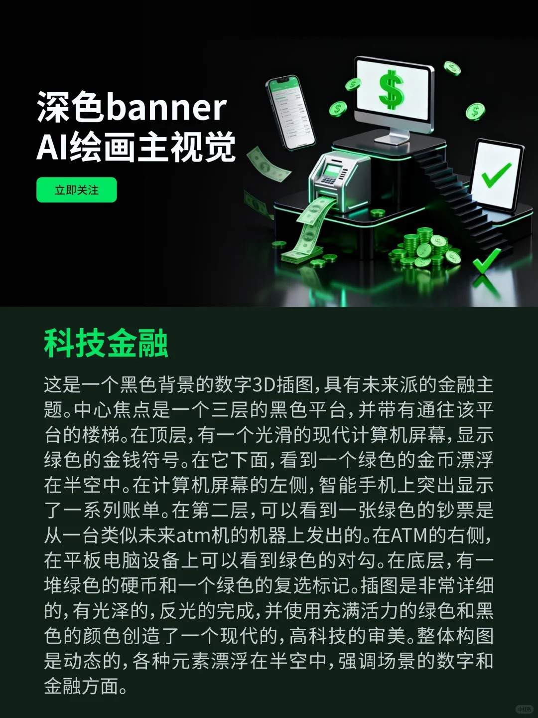 内含多个B端深色效果【复制提示词?直出】