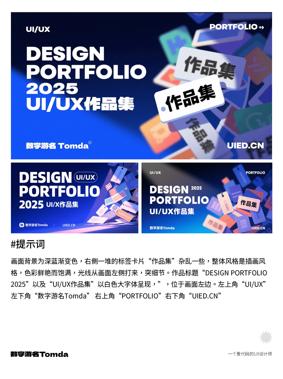 AI作品集封面提示词