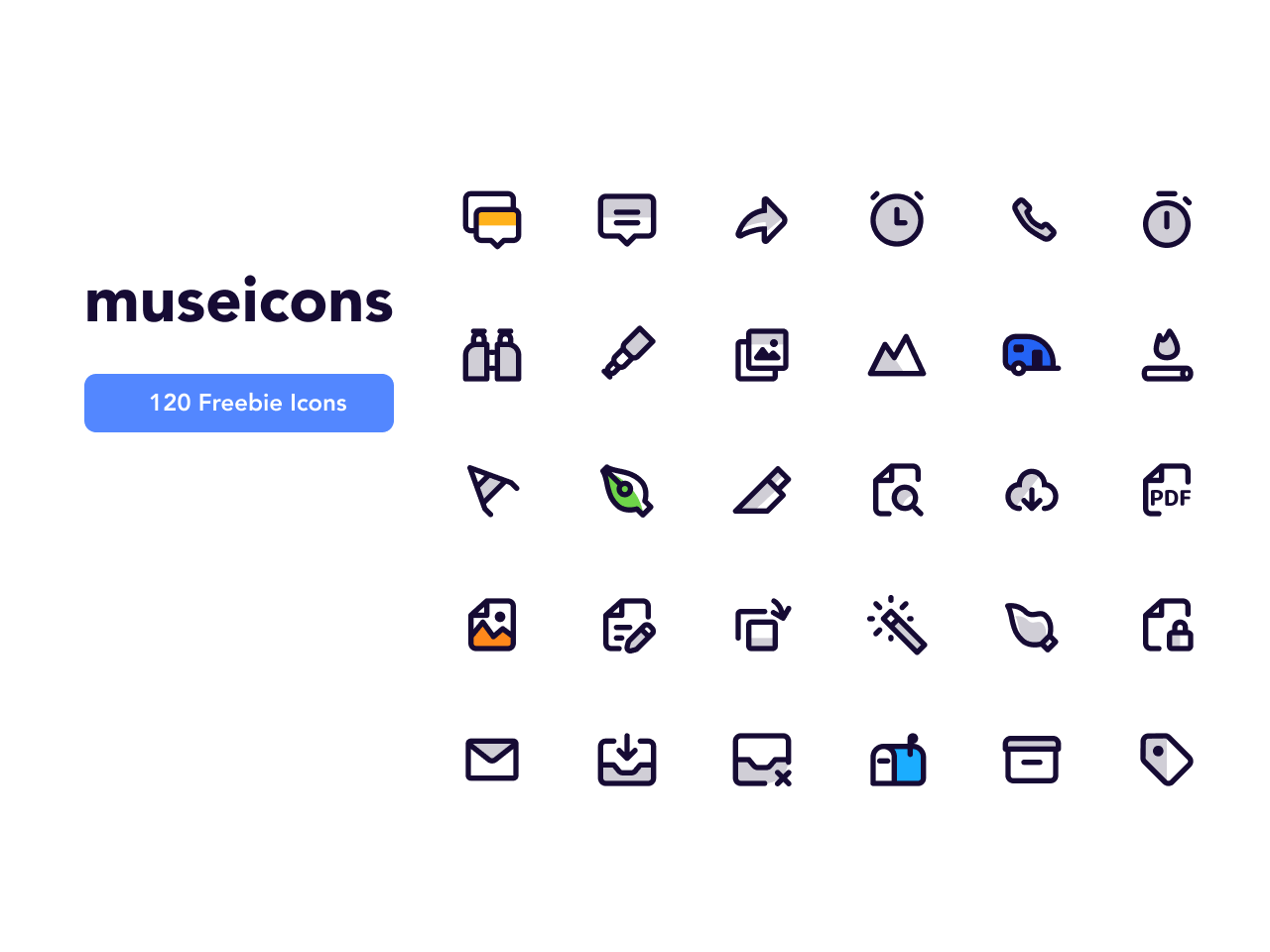 museicons 120个实用风格小图标figma免费素材下载
