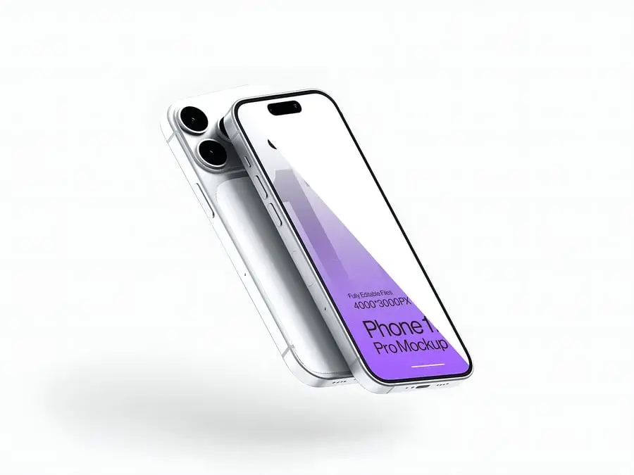 iPhone 17 Pro 智能手机样机模板源文件下载