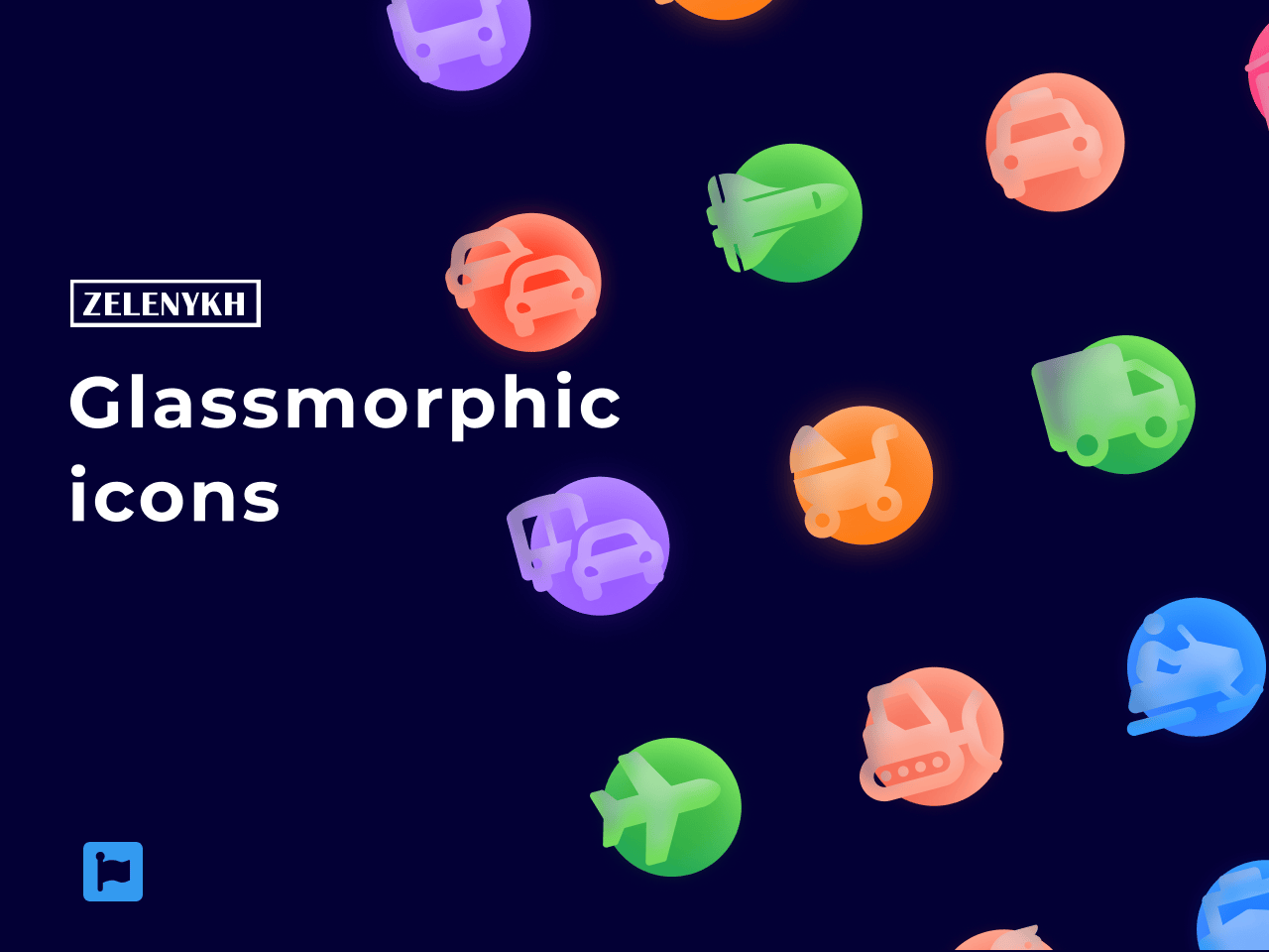 Glassmorphic icons玻璃磨砂效果图标figma免费素材下载