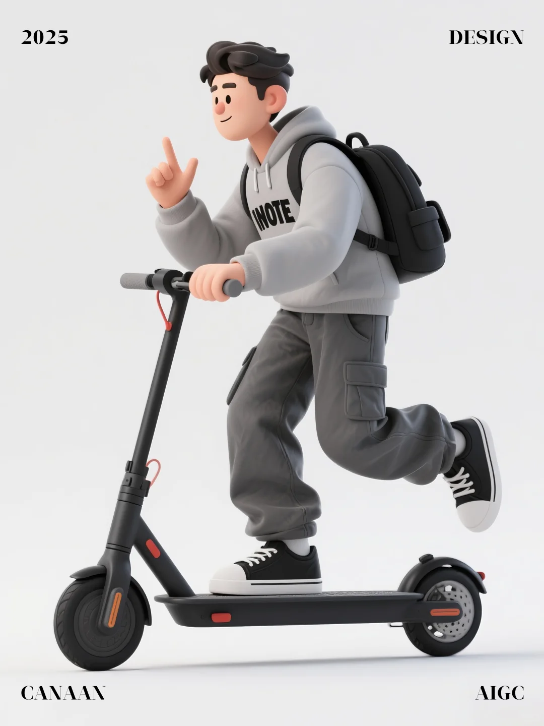 3D卡通滑板车