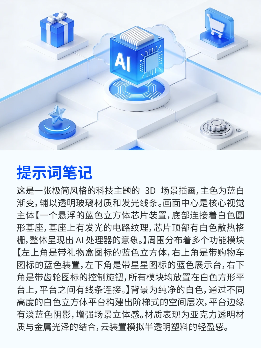科技感蓝白背景【附提示词】