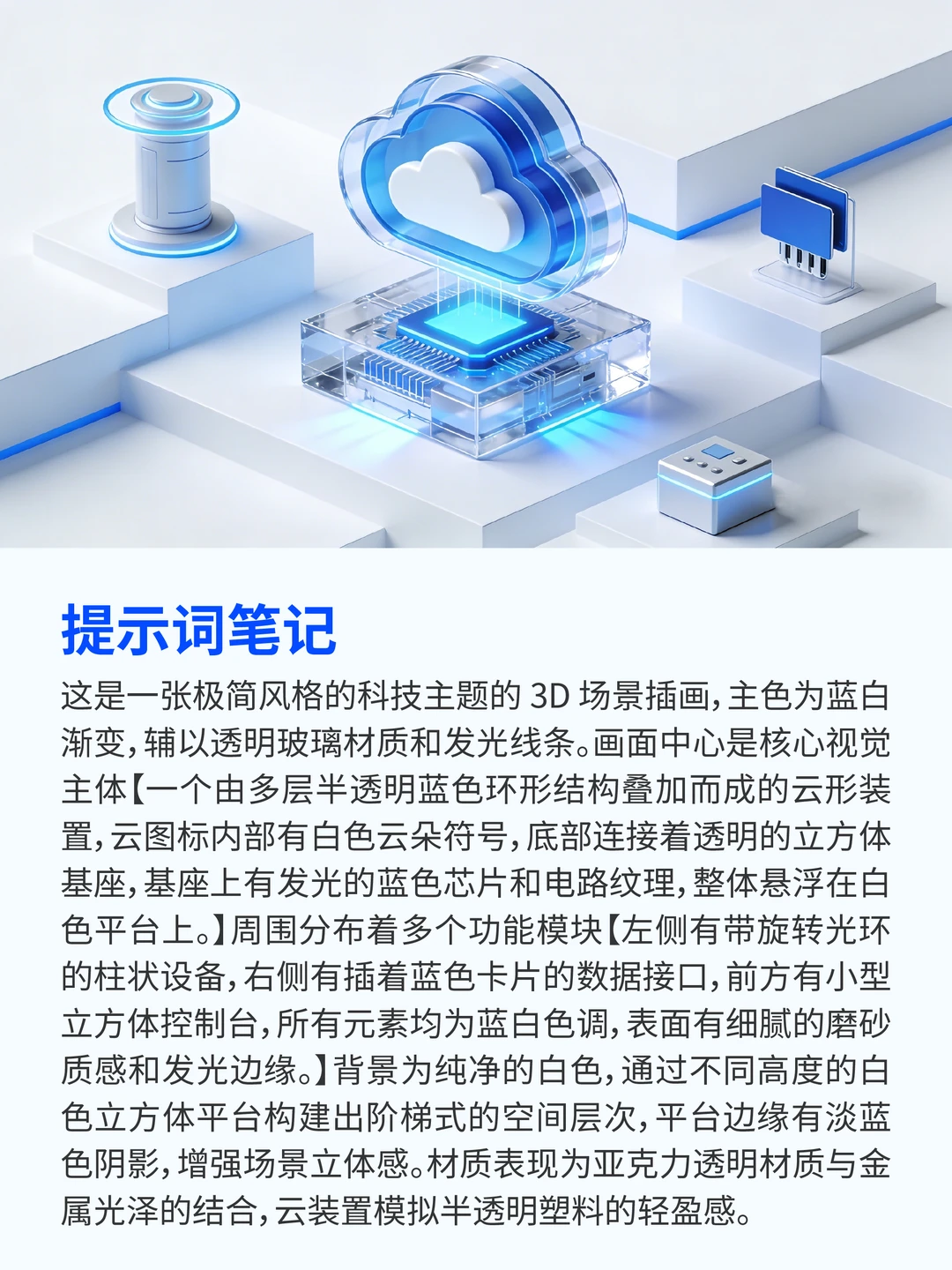 科技感蓝白背景【附提示词】