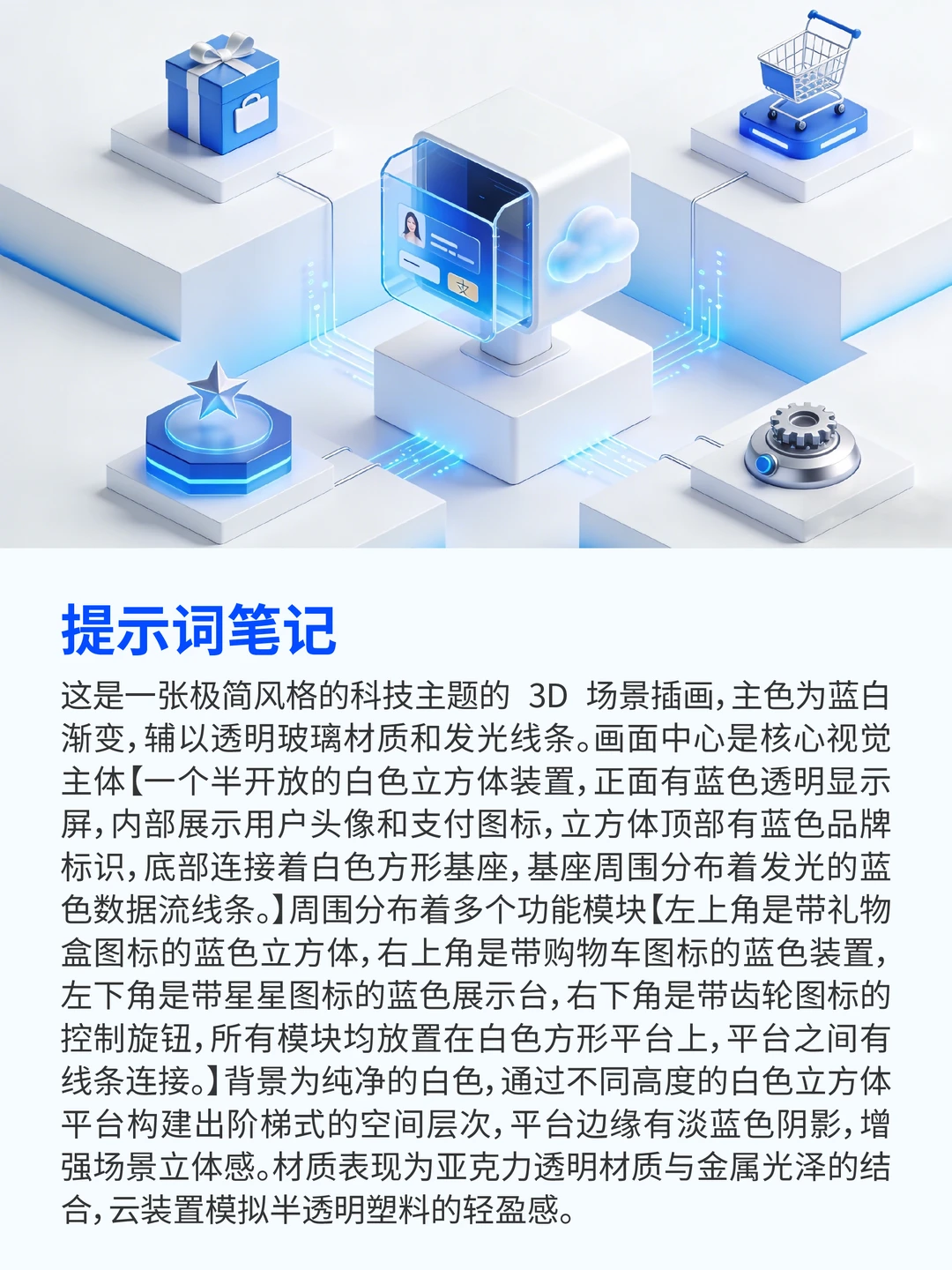 科技感蓝白背景【附提示词】