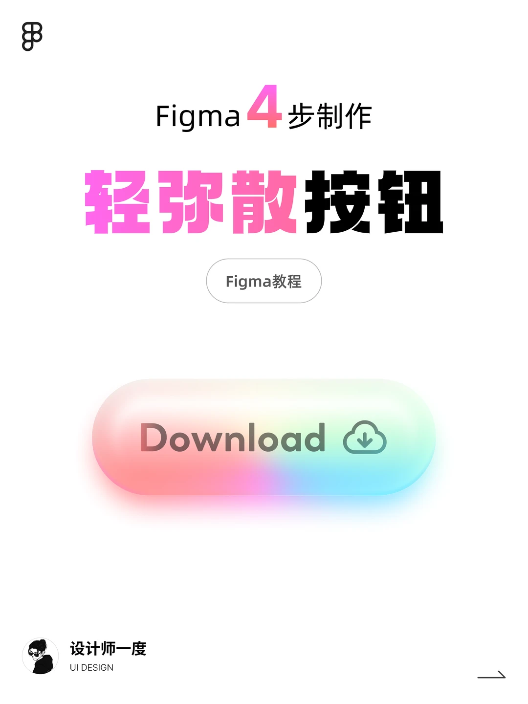 UI设计 | Figma4步制作轻弥散彩虹果冻按钮