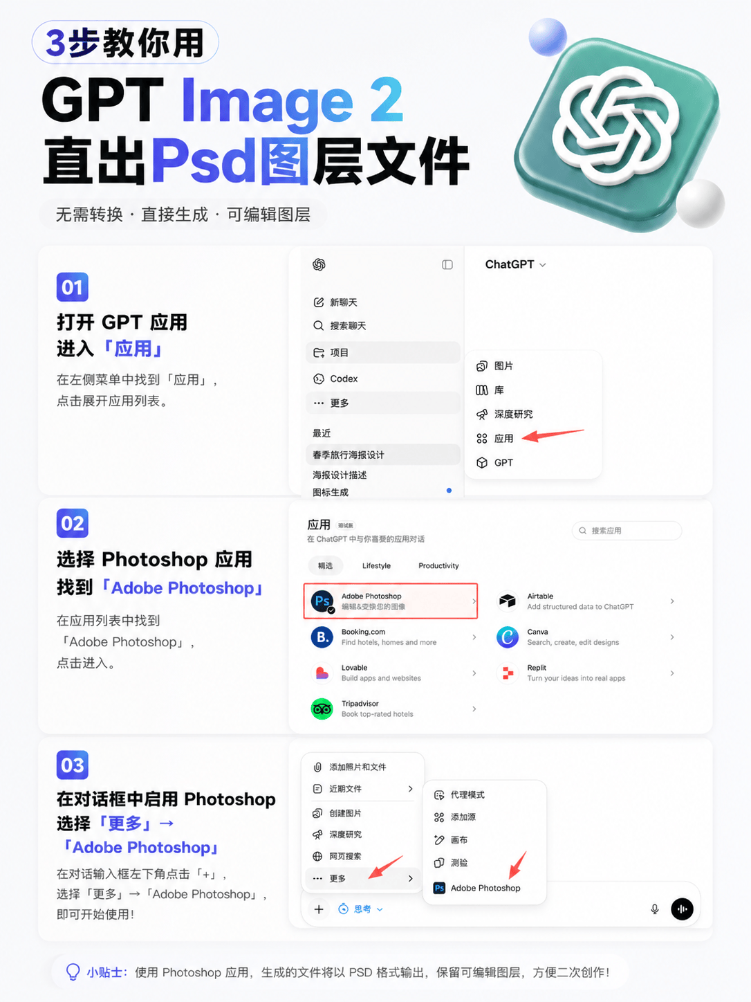GPT Image 2 能直接出Psd图层文件了！