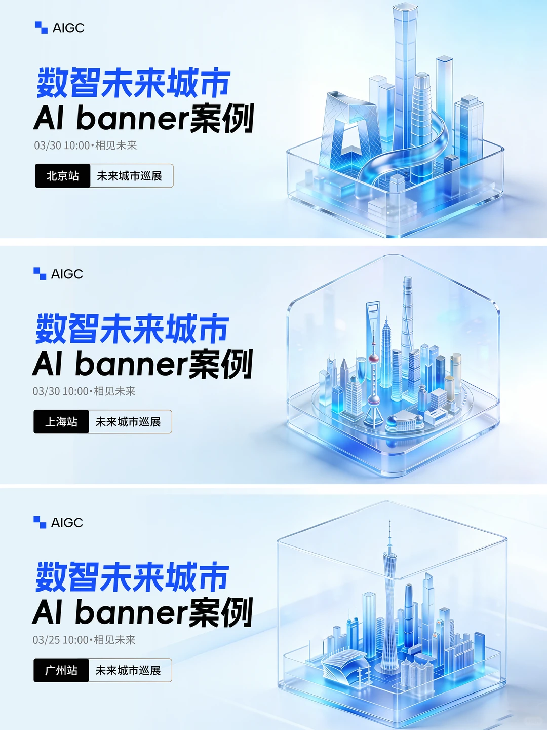 AI科技城市主视觉banner案例