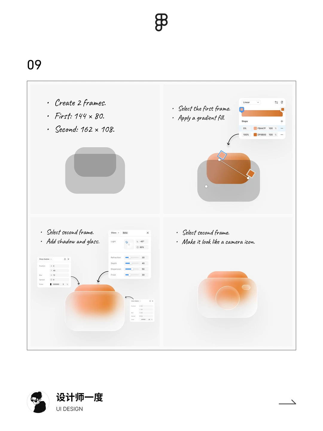 UI设计 | figma设计glass液态图标教程思路