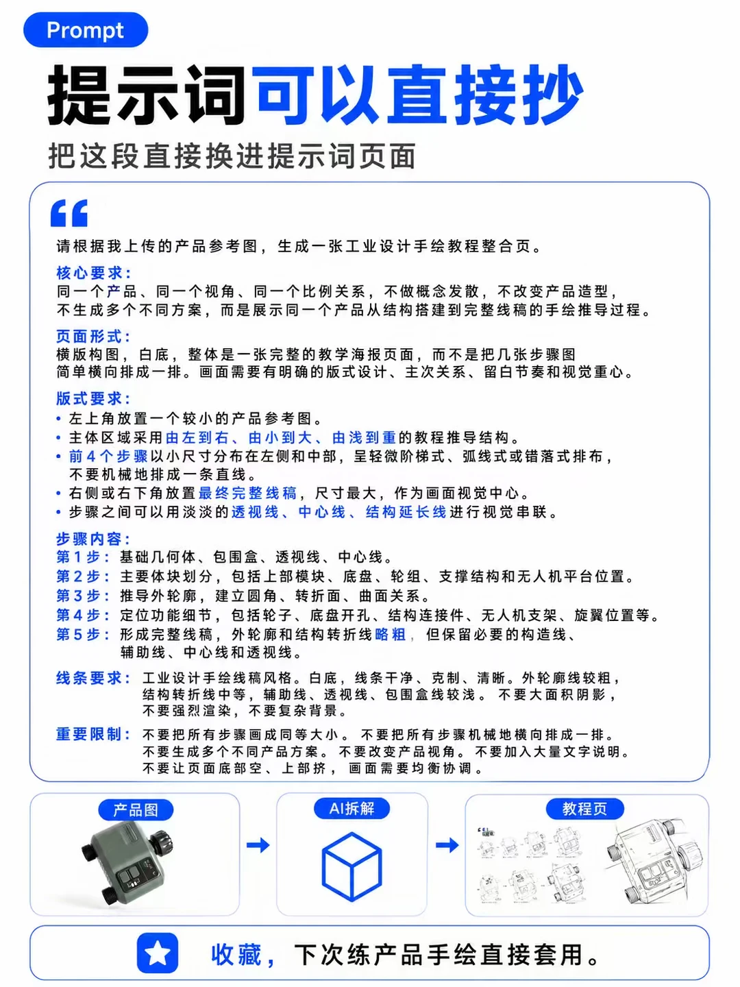 用AI辅助练习产品手绘的流程