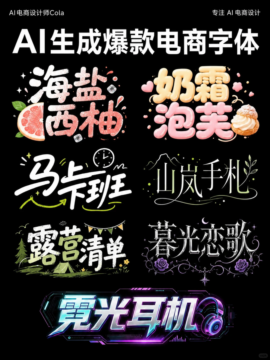 字体设计不愁啦,AI直出(附超实用提示词)